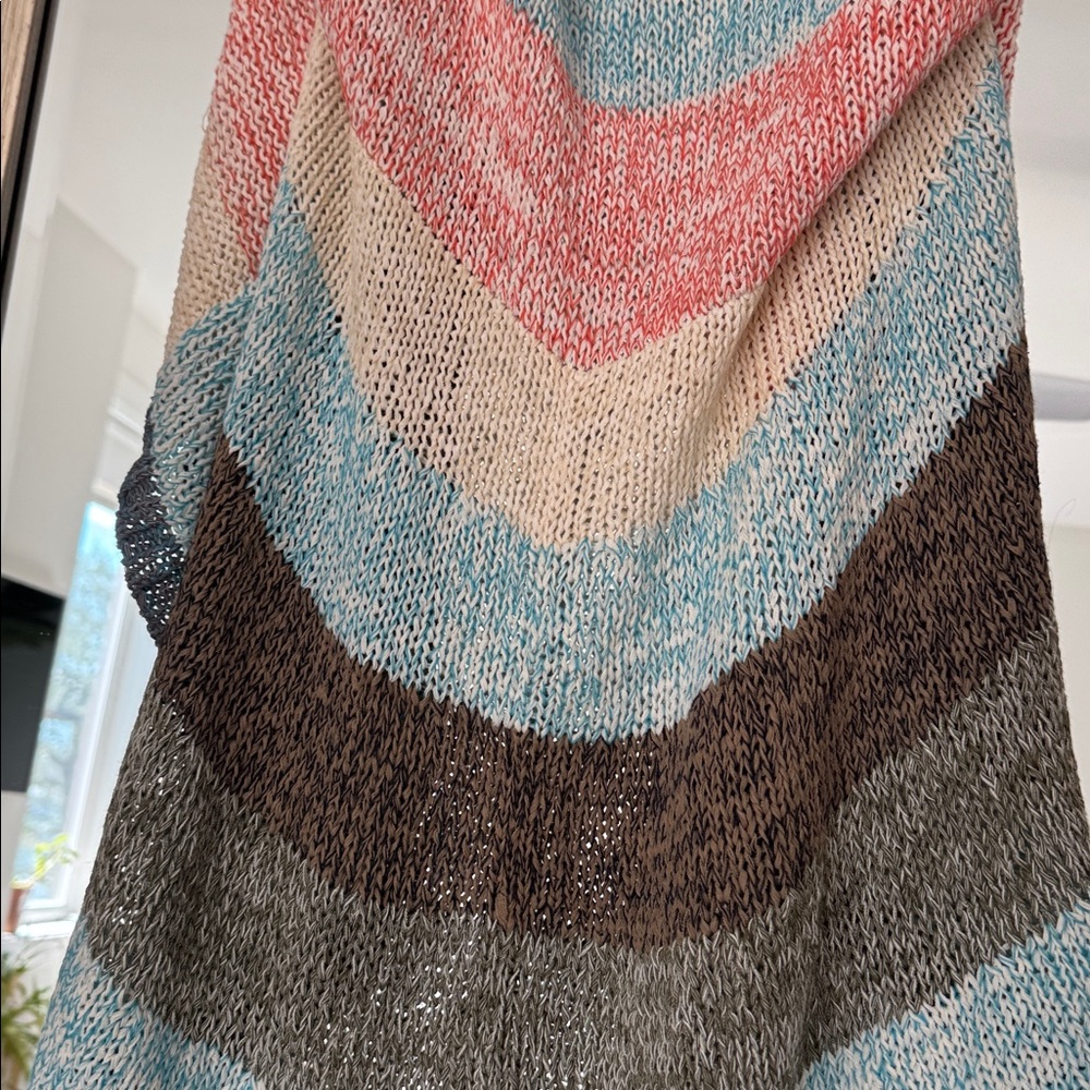 CAbi Pastel Striped Open Knit Vest in Blue, Pink & Cream - Picture 4 of 4
